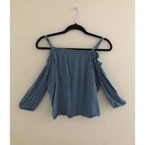 Blue off the shoulder top